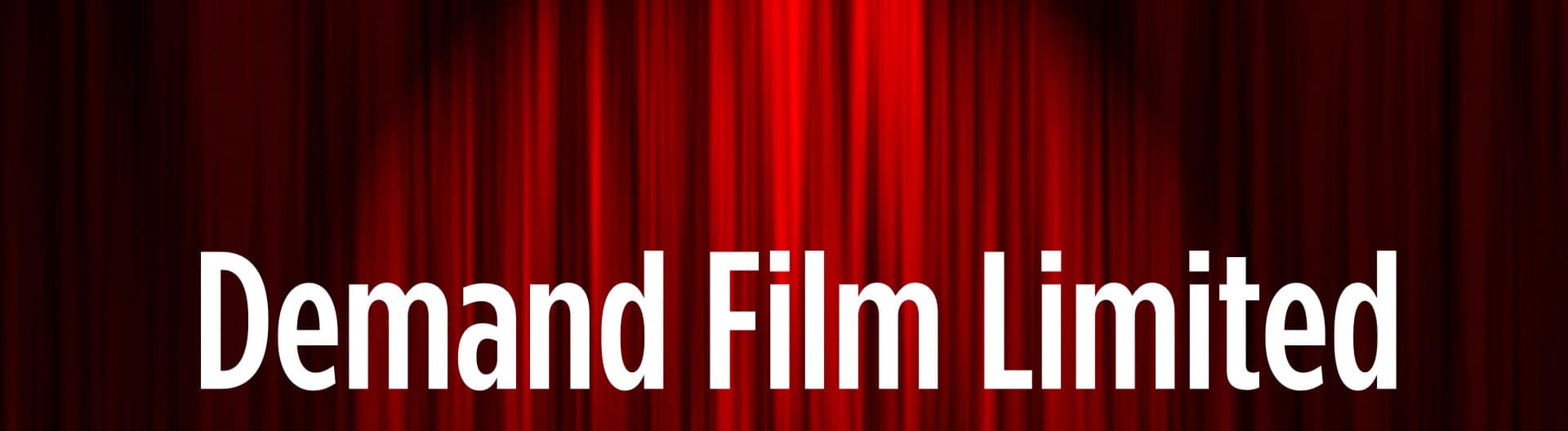 Demand Film title on a red curtain